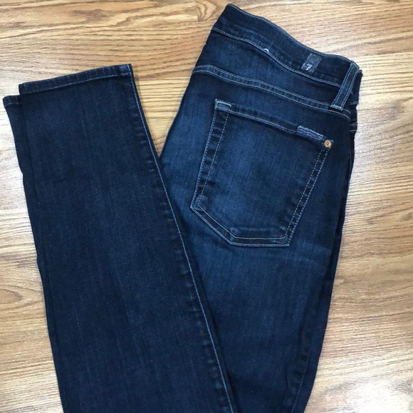 7 for all Mankind “The Skinny” Dark Blue Jean sz28 - Picture 4 of 4